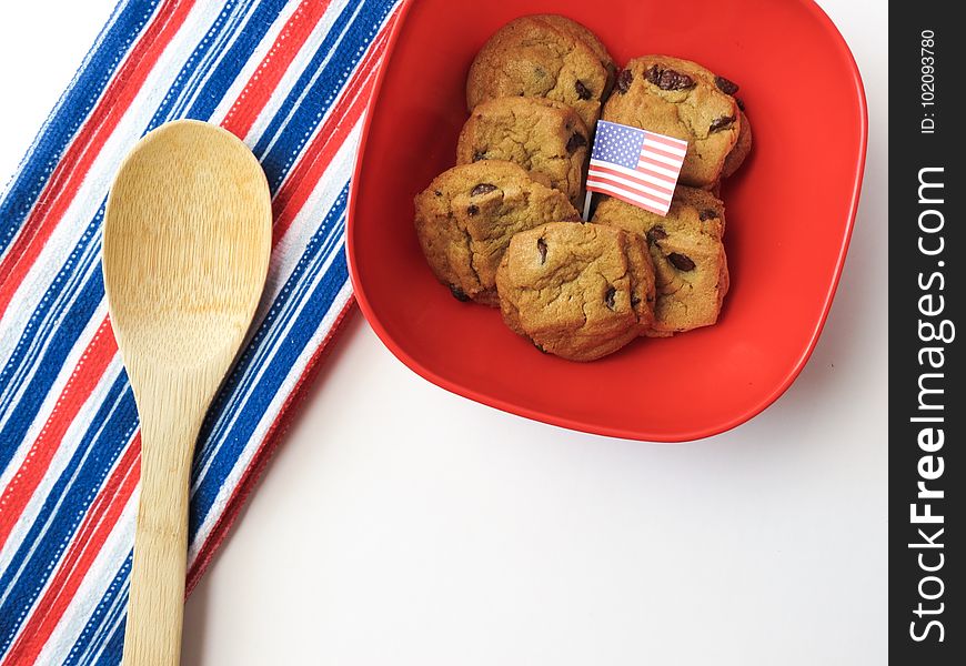 American, Flag, Biscuits, Bowl