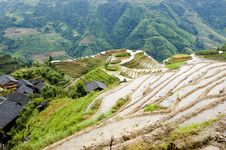 Terraced Rice Fields In Guilin, Longshan Stock Image Terraced Rice Fields In Guilin, Longshan Stock Image