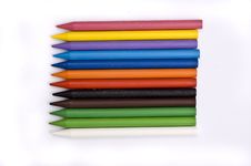 Colorful Wax Crayons Stock Photos
