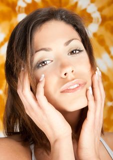 Happy Sensual Young Beautiful Brunette Stock Image Happy Sensual Young Beautiful Brunette Stock Image