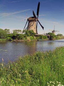 Dutch Windmill At Kinderdijk Stock Images Dutch Windmill At Kinderdijk Stock Images