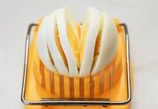 Cutting Of Boiled Egg Royalty Free Stock Images