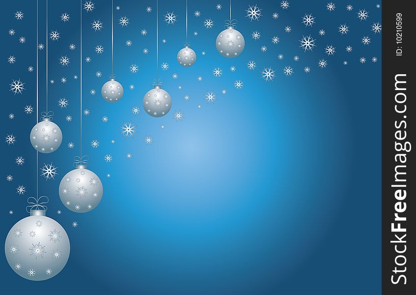 New year background with xmas balls