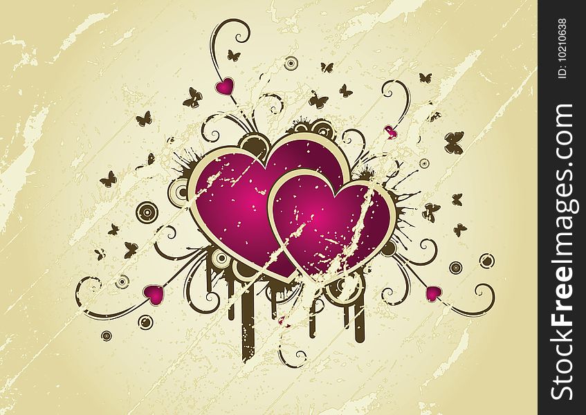 Retro Background With Heart