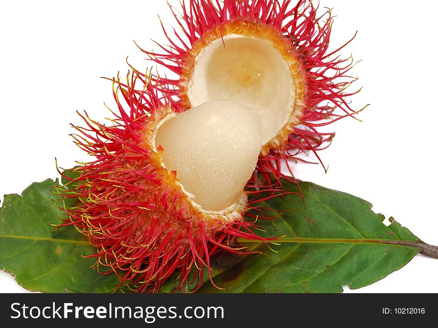 Tropical Asian Fruits on plate - Rambutan. Tropical Asian Fruits on plate - Rambutan