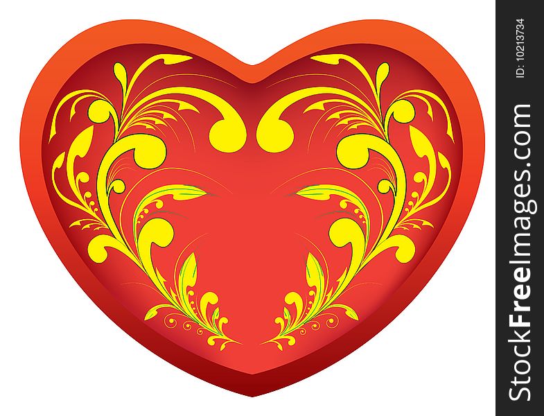 Heart with a beautiful ornament. Heart with a beautiful ornament