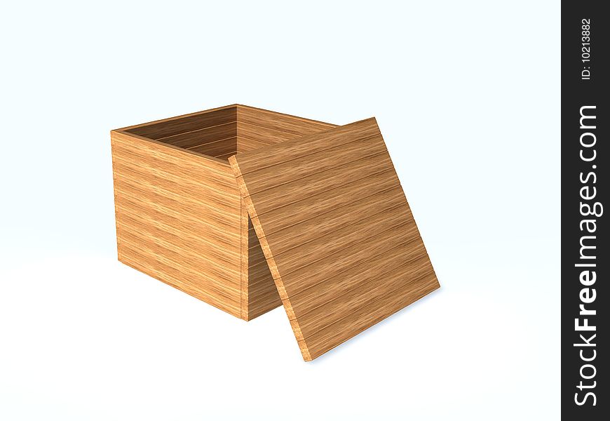 3d image of a open box warehouse