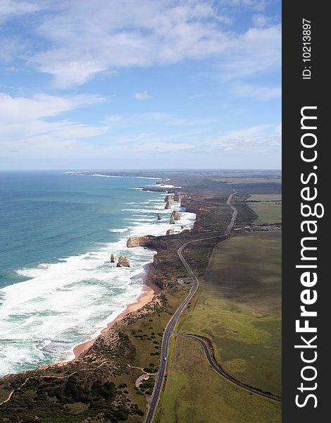 Aerial view to the Twelve apostles, Australia