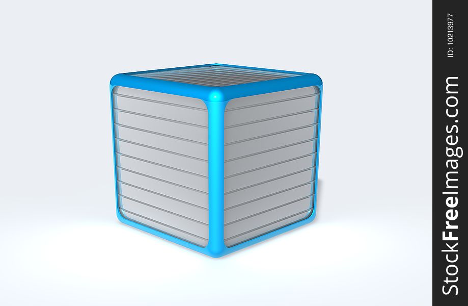 3d image with a metal box