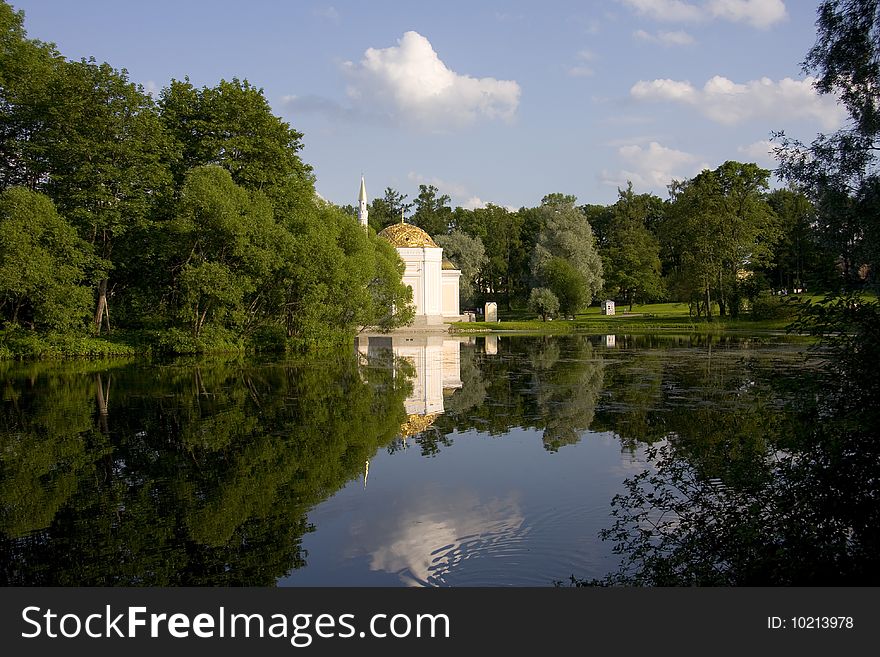 A view on the central lake in Tsarskoe selo. St. Peterburg region. A view on the central lake in Tsarskoe selo. St. Peterburg region.