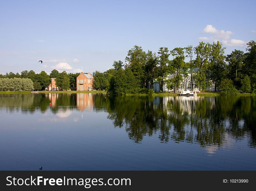 A view on the central lake in Tsarskoe selo. St. Peterburg region. A view on the central lake in Tsarskoe selo. St. Peterburg region.