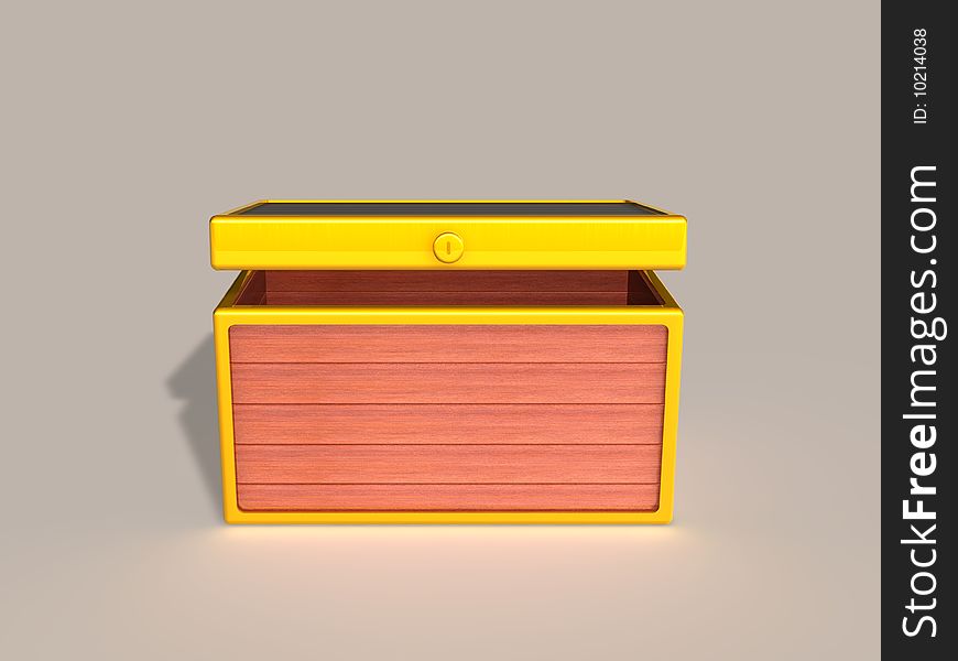 3d image of a wood box