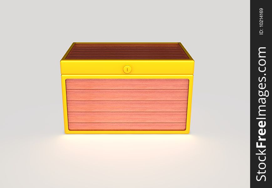 3d image of a wood box