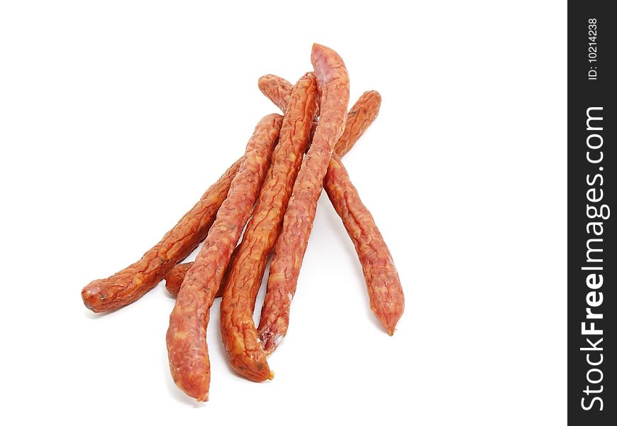 Hunter sausages isolared on white background