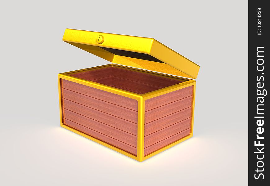 3d image of a wood box