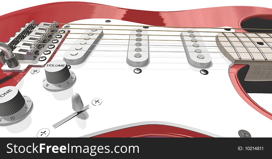 Red Electric Guitar close up