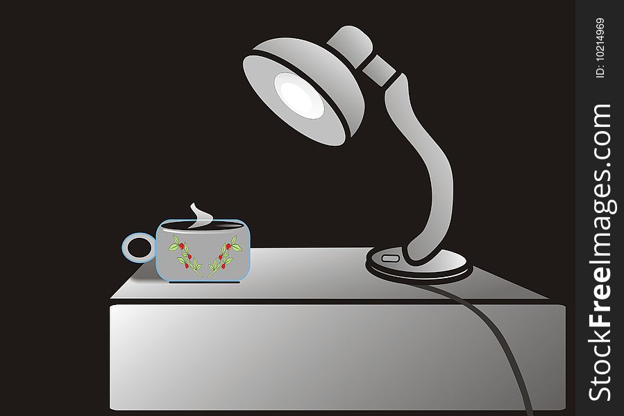 Spot lighting a cup of coffee