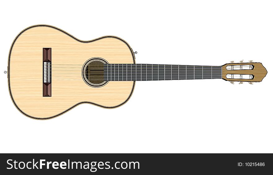 Isolated Guitar on a white background. Isolated Guitar on a white background