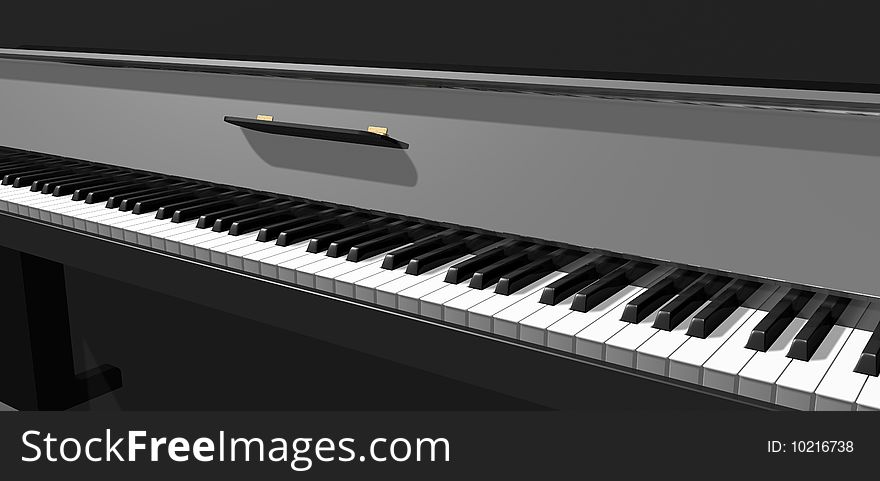 Black classical piano close up