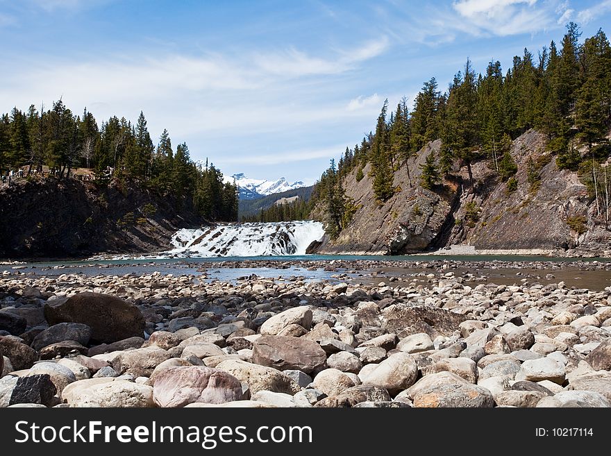 Bow Falls in the Bow Valley of Banff National Park. Bow Falls in the Bow Valley of Banff National Park