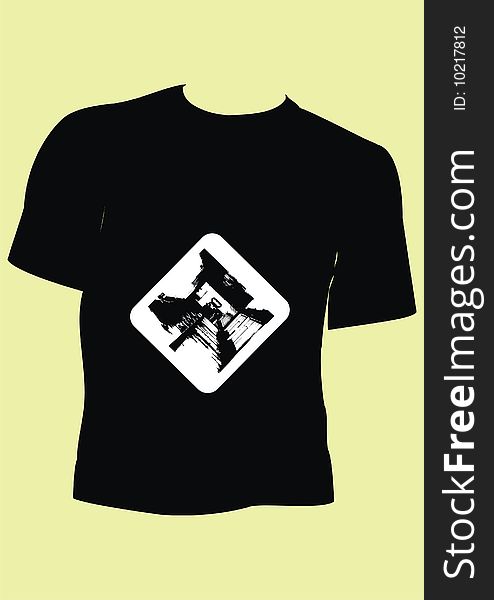 Vector illustration, t-shirt for men on black color