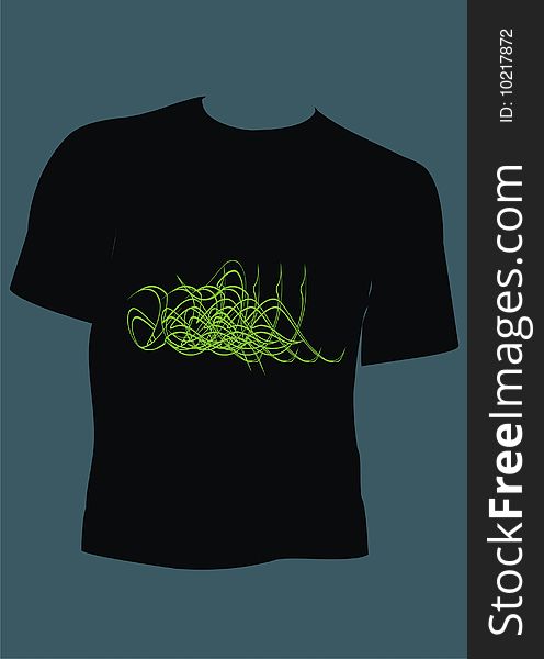 Vector illustration, t-shirt for men on black color