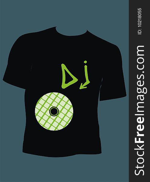 Vector illustration, t-shirt for men on black color