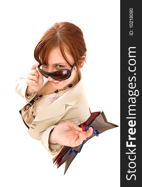 Young woman with shopping bags