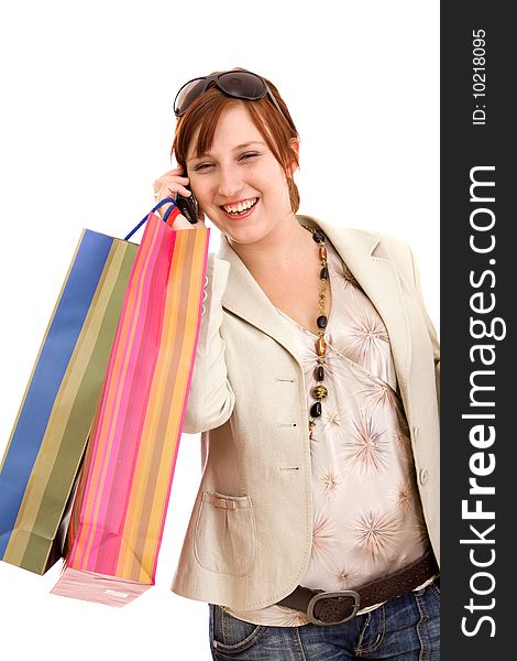 Young woman with shopping bags