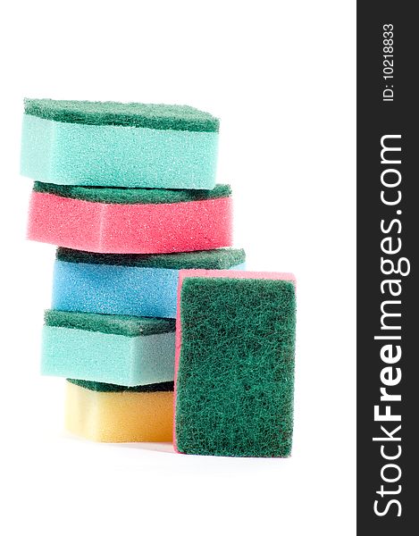 Stack Of Colorful Cleaning Sponges