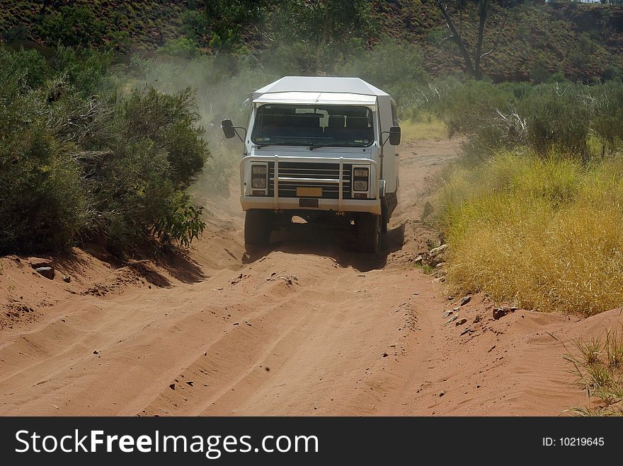 Car in Australian desert