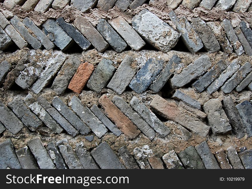 Old brick wall from a house