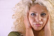 Close-up Portrait Of Pretty Blonde Woman Royalty Free Stock Photography Close-up Portrait Of Pretty Blonde Woman Royalty Free Stock Photography