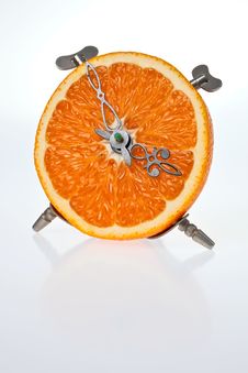 An Orange Clock. Stock Photography An Orange Clock. Stock Photography