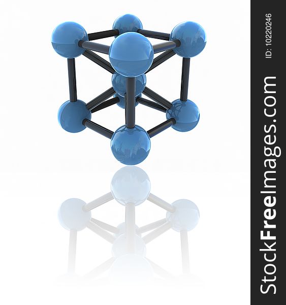 Isolated molecule - 3d render illustration