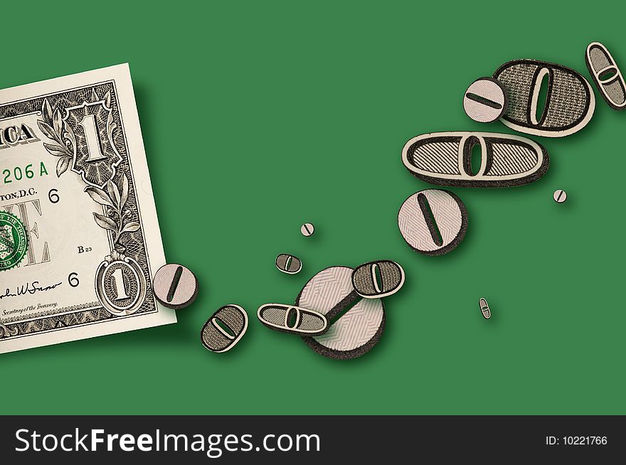 Money art concept financial diagram. Money art concept financial diagram