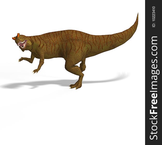 Giant Dinosaur Allosaurus With Clipping Path over White