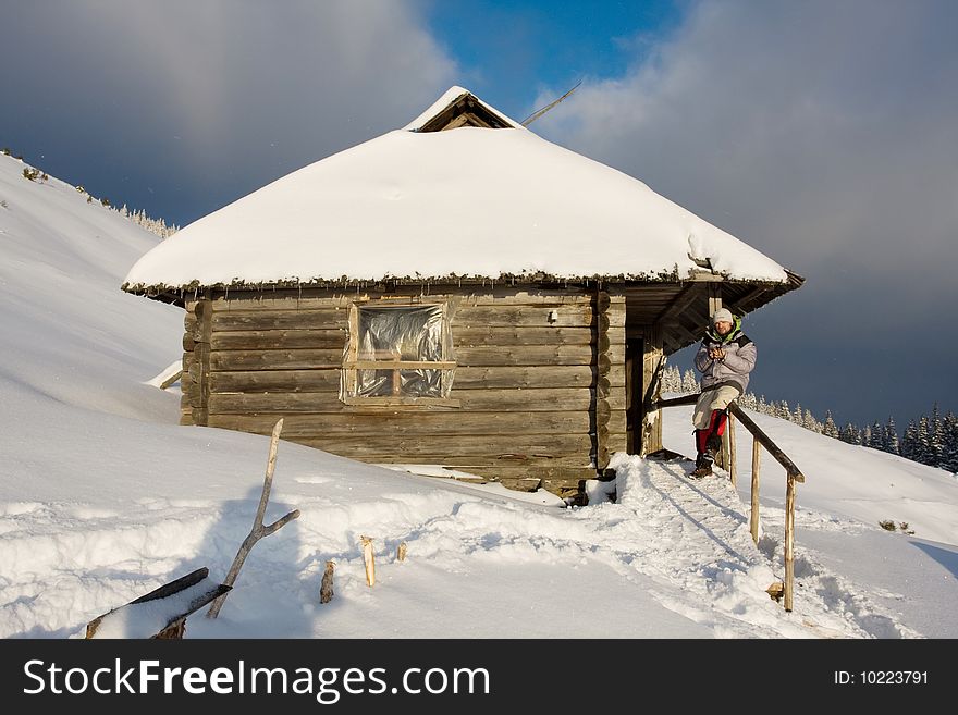 Winter house in Carpatnian mountains