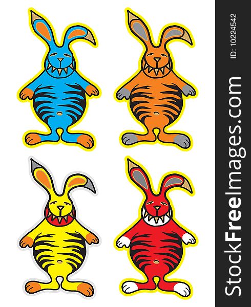 Funy rabbit like tiger.
Available as vector too. Funy rabbit like tiger.
Available as vector too.