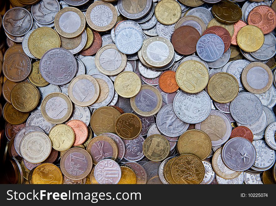 Coins from different european countries. Coins from different european countries