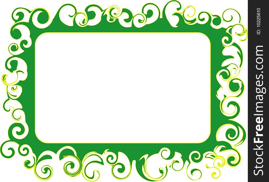 Abstract green frame with curves