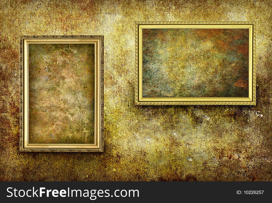 A picture frame on grunge background. A picture frame on grunge background