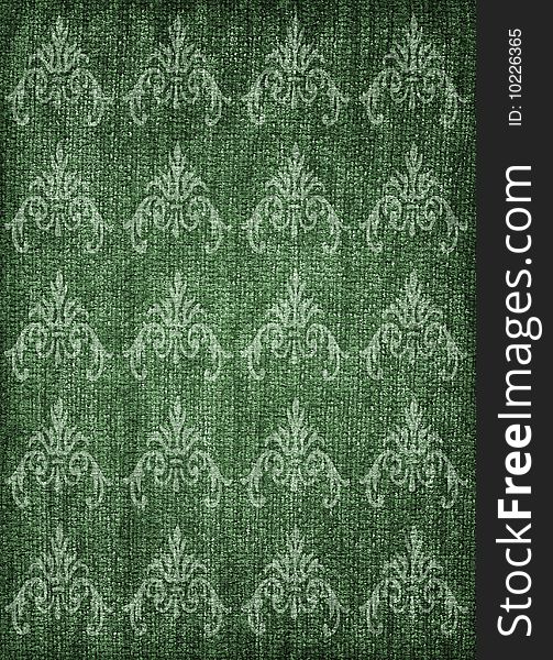 Shabby, textile background with a pattern of green. Shabby, textile background with a pattern of green