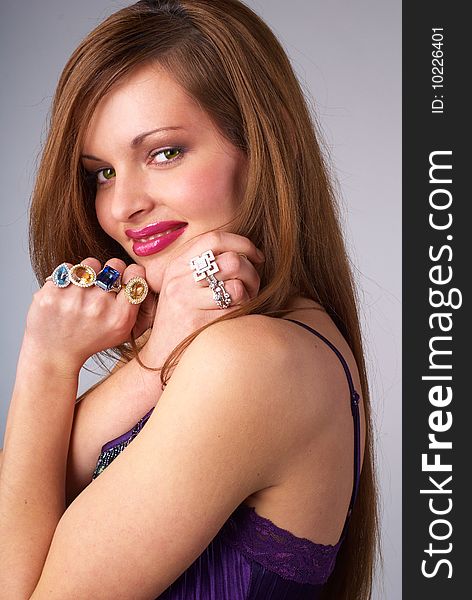 Beautiful Young Woman With Luxury Jewelry