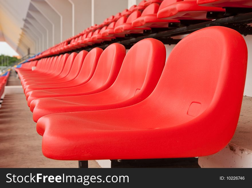 Red seats in stadium, Thailand. Red seats in stadium, Thailand
