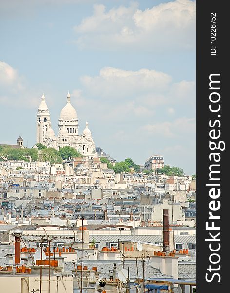 Montmartre and Sacre Coeur in Paris, France