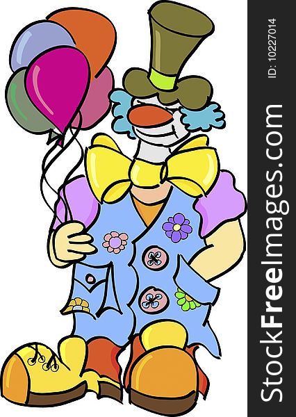 Hand drawn clown doodle character