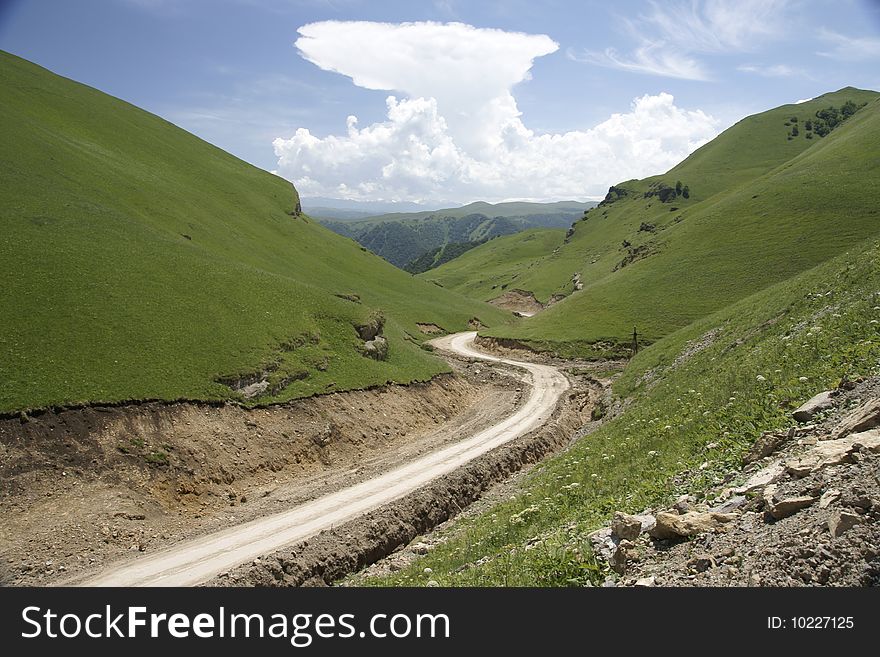 New road on northern caucasus. New road on northern caucasus