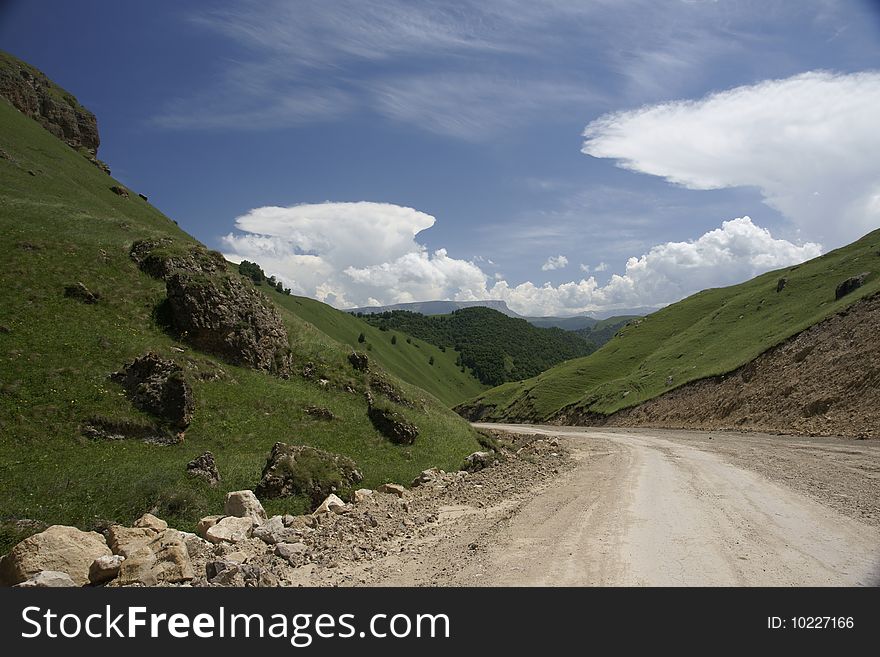 The North Caucasus.New road on northern caucasus