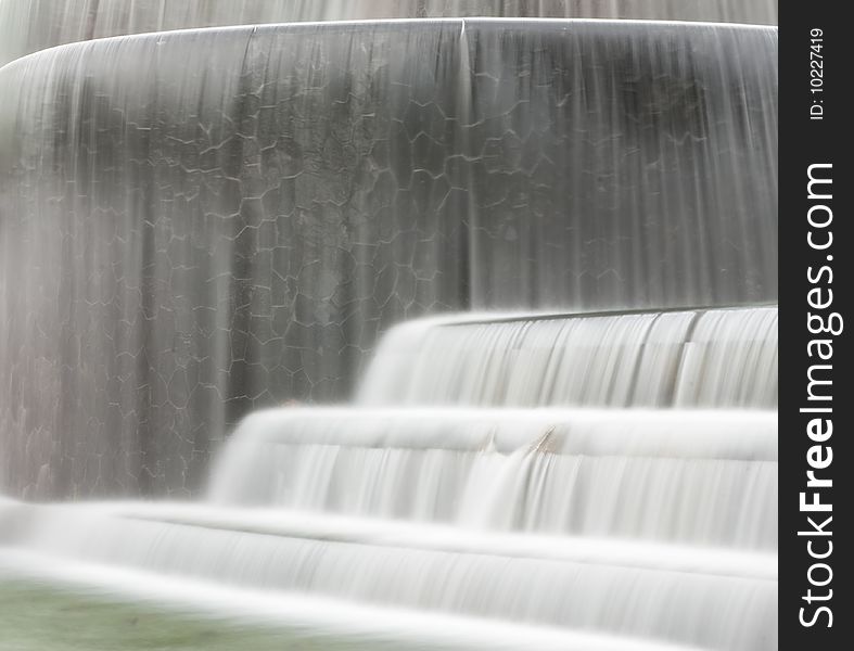 Man made waterfall in park. Man made waterfall in park.